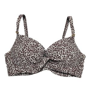 Sea Level Cross Front Underwire Bikini Top Wild Cat Leopard